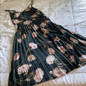 Green floral midi dress